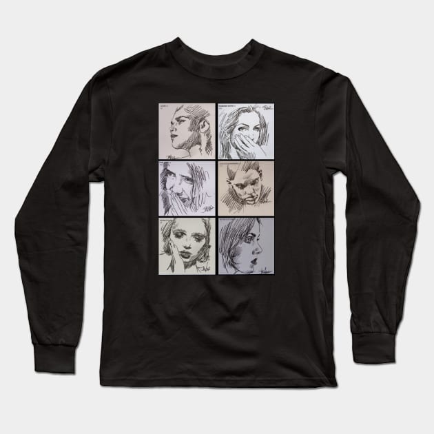 6 x studies of emotion Long Sleeve T-Shirt by Loui Jover 